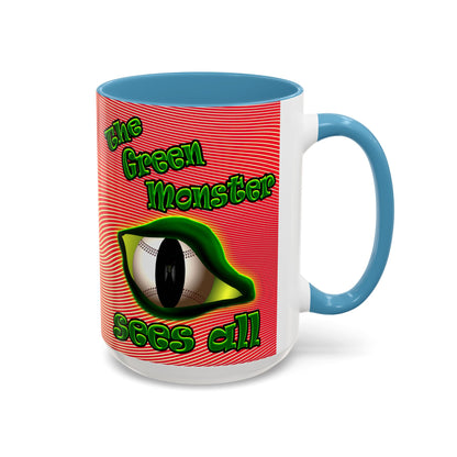 green monster - Accent Mug (yellow-orange wave)