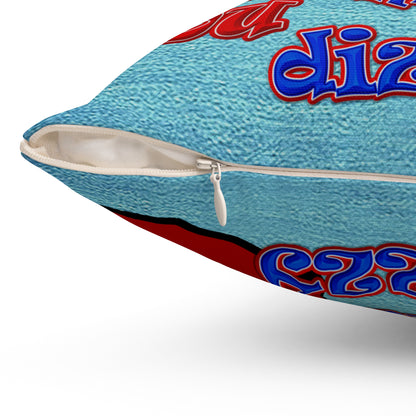 santa's shoes - Spun Polyester Square Pillow - (faded dark blue)