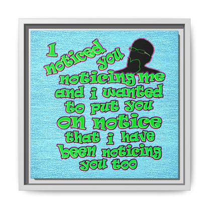 noticed you noticing - framed canvas art (faded blue)