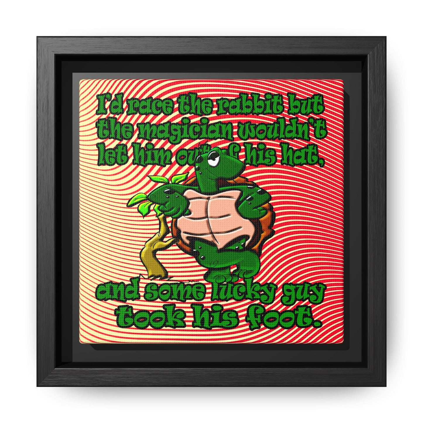 turtle race - framed canvas art (yellow-orange wave)