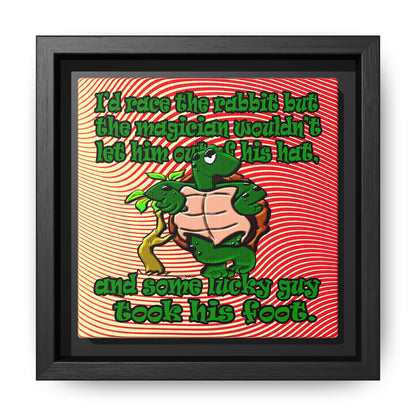 turtle race - framed canvas art (yellow-orange wave)