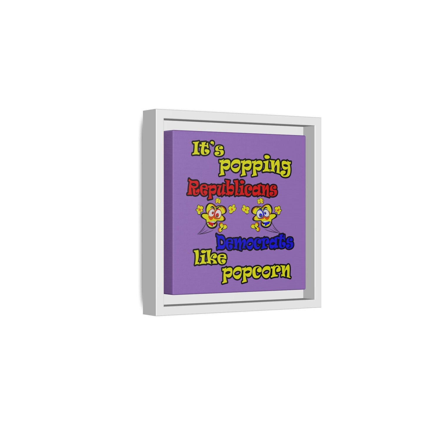 popping like popcorn - framed canvas art (light purple)