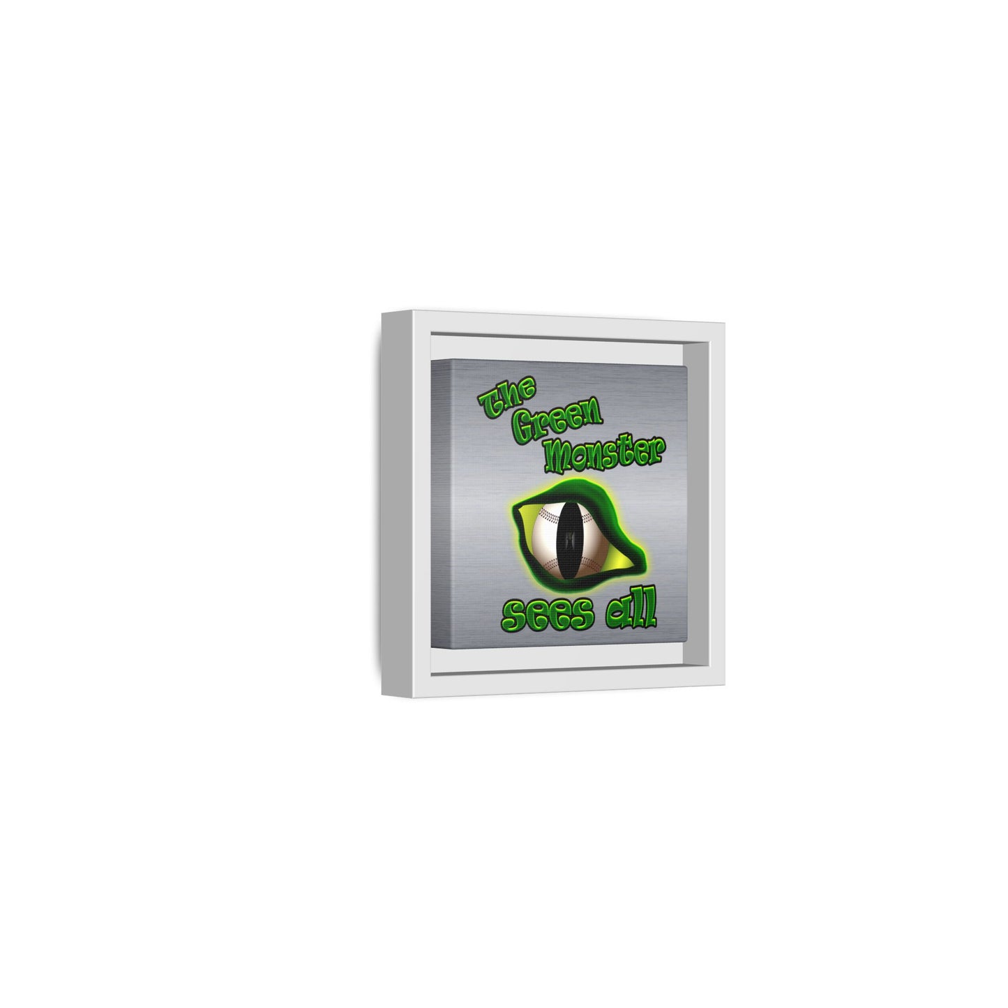 green monster - framed canvas art (brushed nickel)