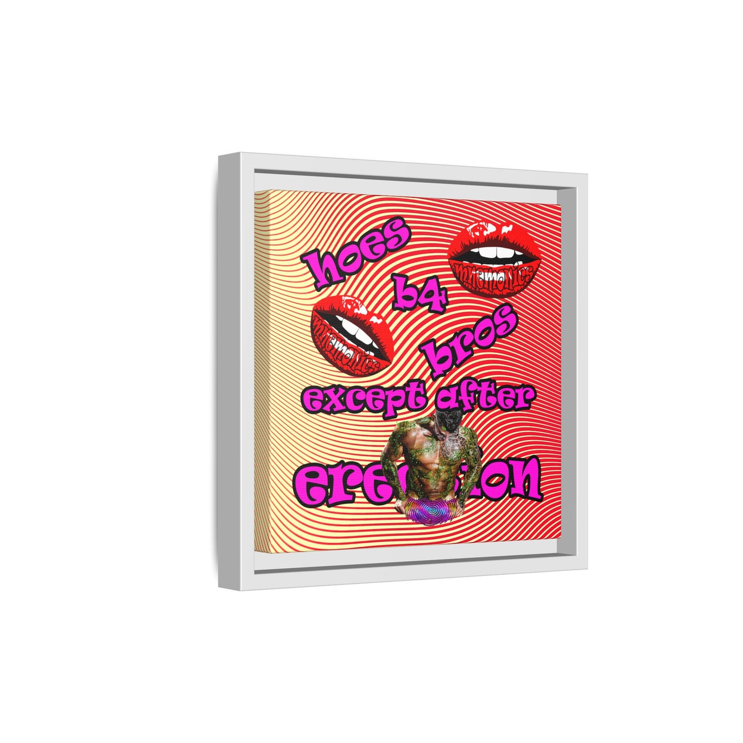 hoes b4 bros - framed canvas art (yellow-orange wave)