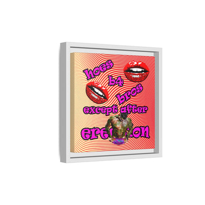 hoes b4 bros - framed canvas art (yellow-orange wave)