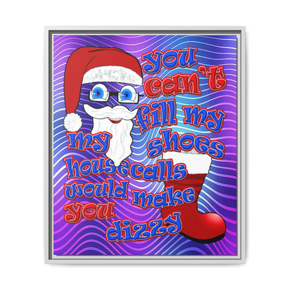 santa's shoes - framed canvas art (purple wave)
