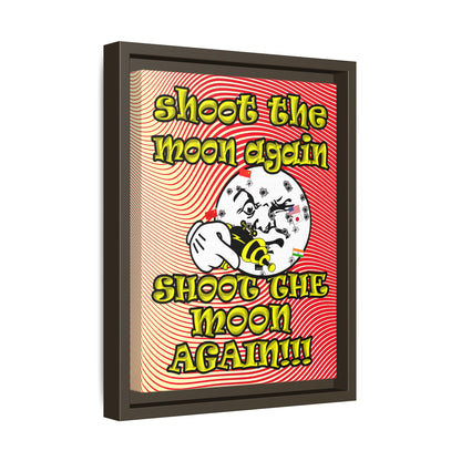 shoot the moon again - framed canvas art (yellow-orange wave)