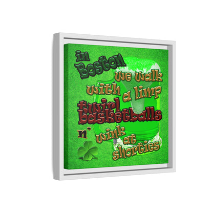 celtics logo - framed canvas art (green turf)