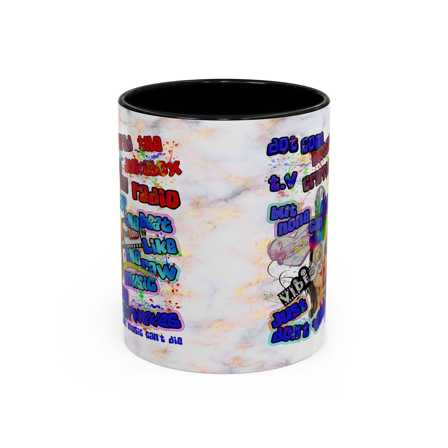 drop the beat - Accent Mug (white marble)