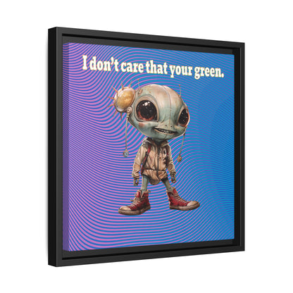 I don't care that your green - framed canvas art (light blue-purple wave)