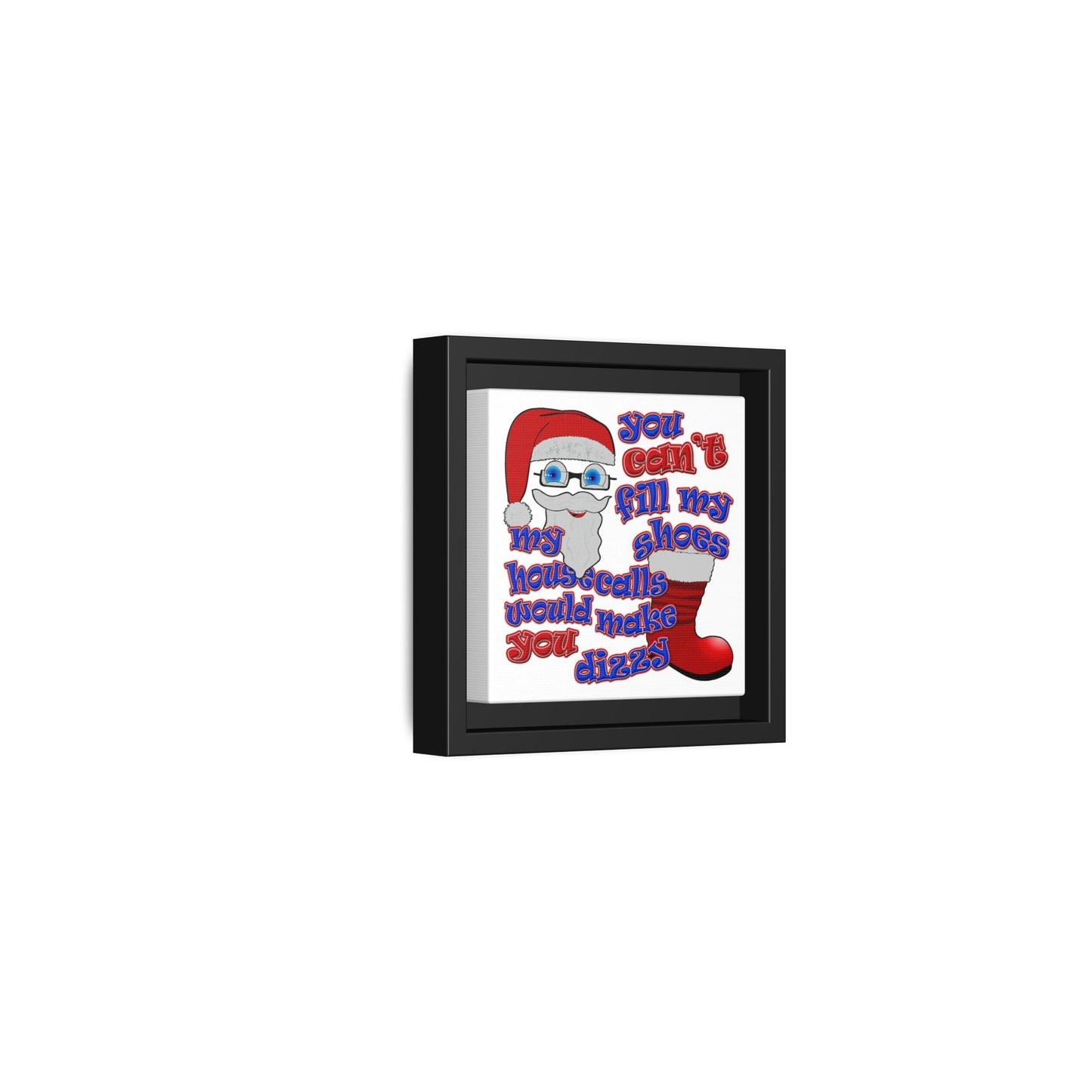 santa's shoes - framed canvas art (white)