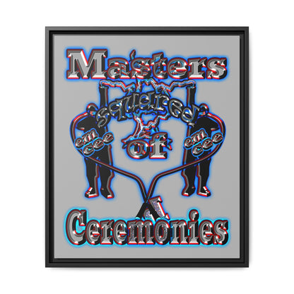 em cee squared - framed canvas art (light grey)