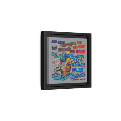 drop the beat - framed canvas art (grey)