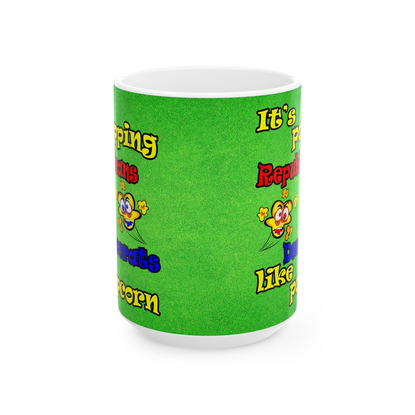 popping like popcorn - White Mug (green turf)