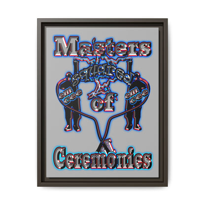 em cee squared - framed canvas art (light grey)