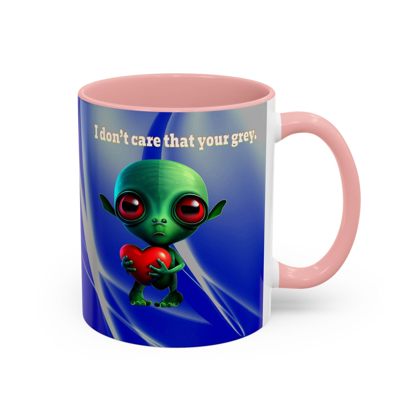 I don't care that your grey - Accent Mug (blue-white wave)