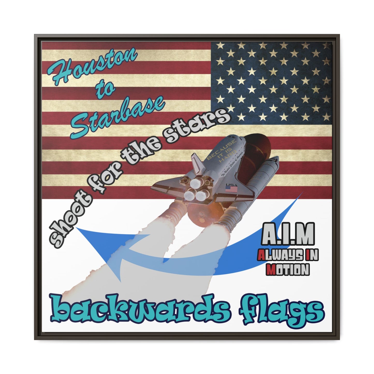 shoot for the stars - framed canvas art (white)