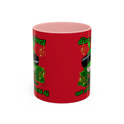 disc jockey - Accent Mug (dark red)