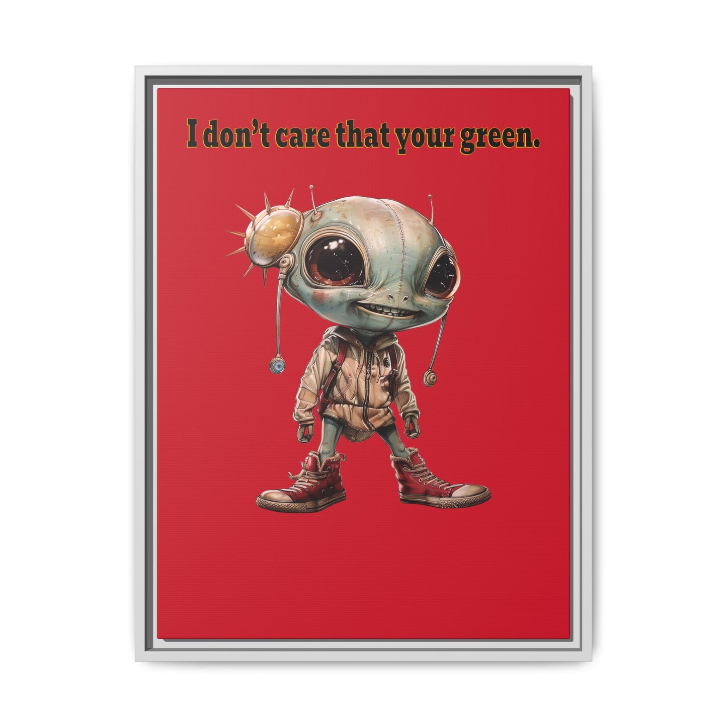 I don't care that your green - framed canvas art (dark red)