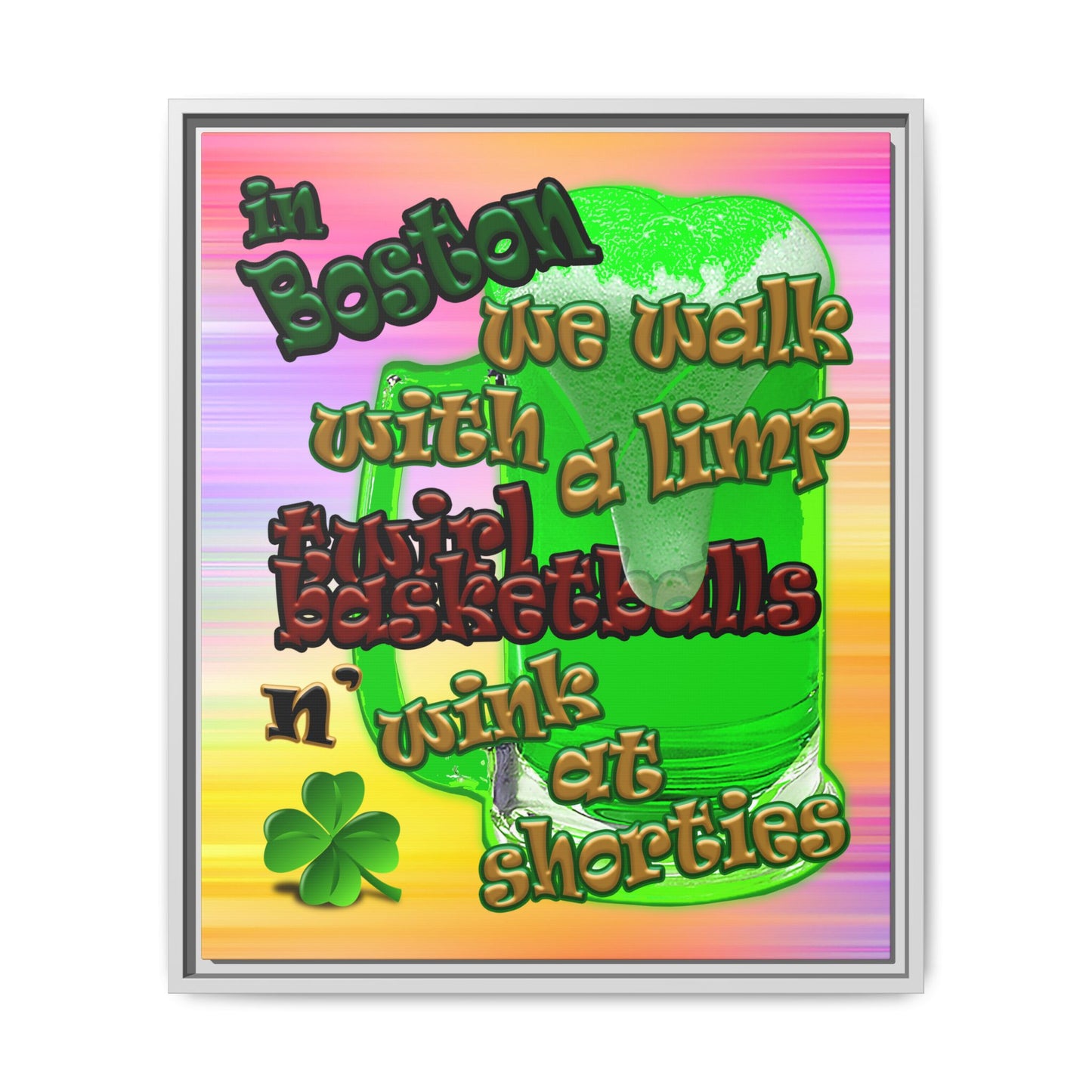 celtics logo - framed canvas art (color blur)