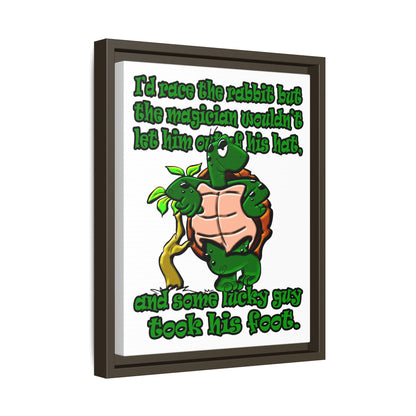 turtle race - framed canvas art (white)