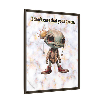 I don't care that your green - framed canvas art (white marble)