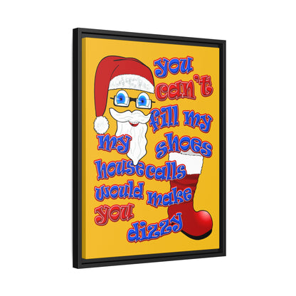 santa's shoes - framed canvas art (yellow)