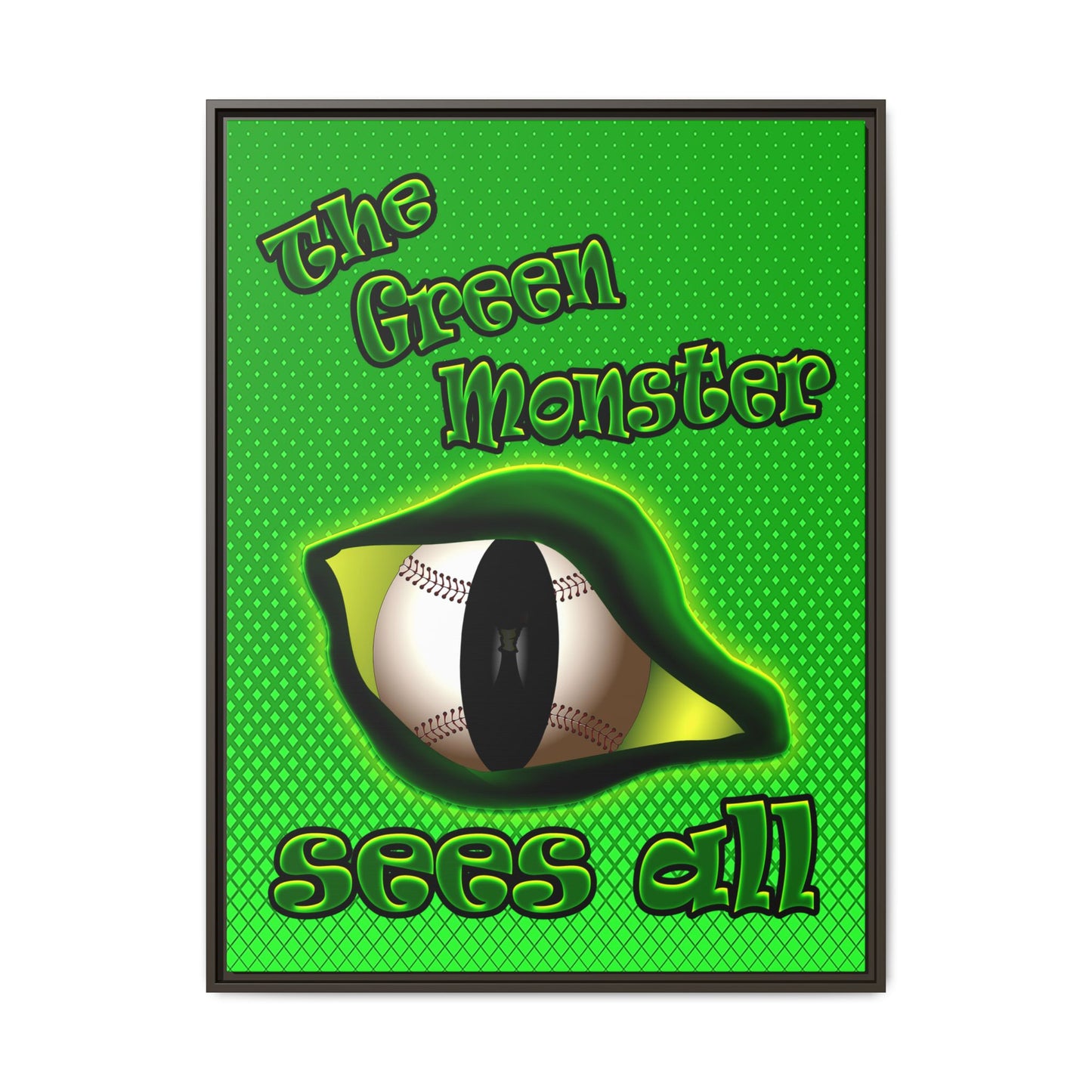 green monster - framed canvas art (logo green)