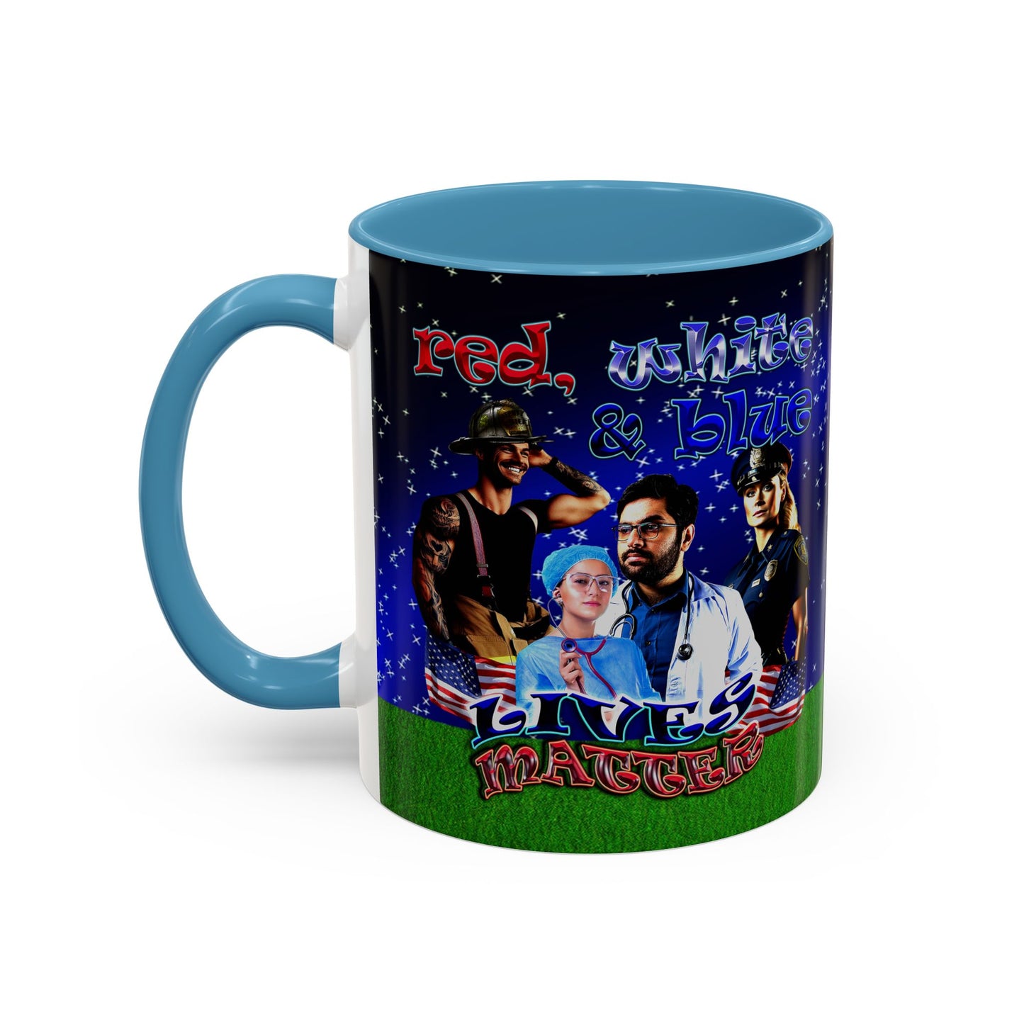 rw&b lives matter - Accent Mug ('snoops' background)
