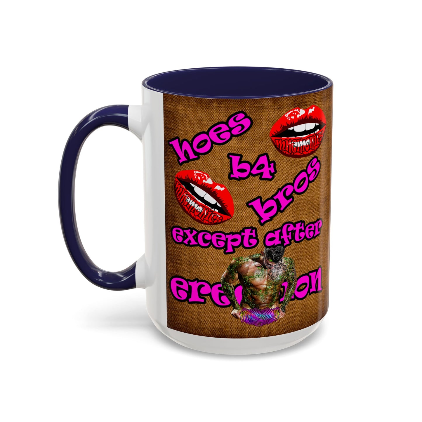 hoes b4 bros - Accent Mug (brown papyrus)