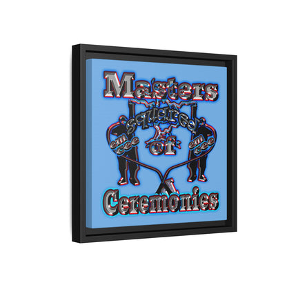 em cee squared - framed canvas art (light blue)