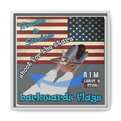 shoot for the stars - framed canvas art (dark grey)