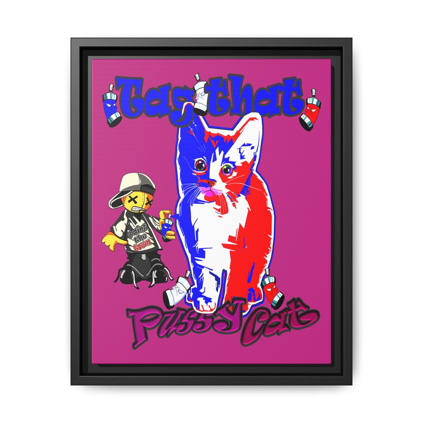 tag that - framed canvas art (pink)