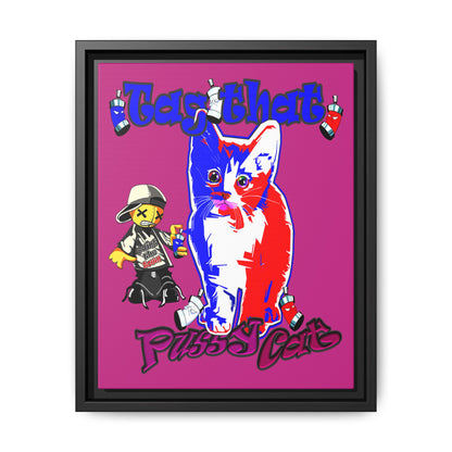 tag that - framed canvas art (pink)