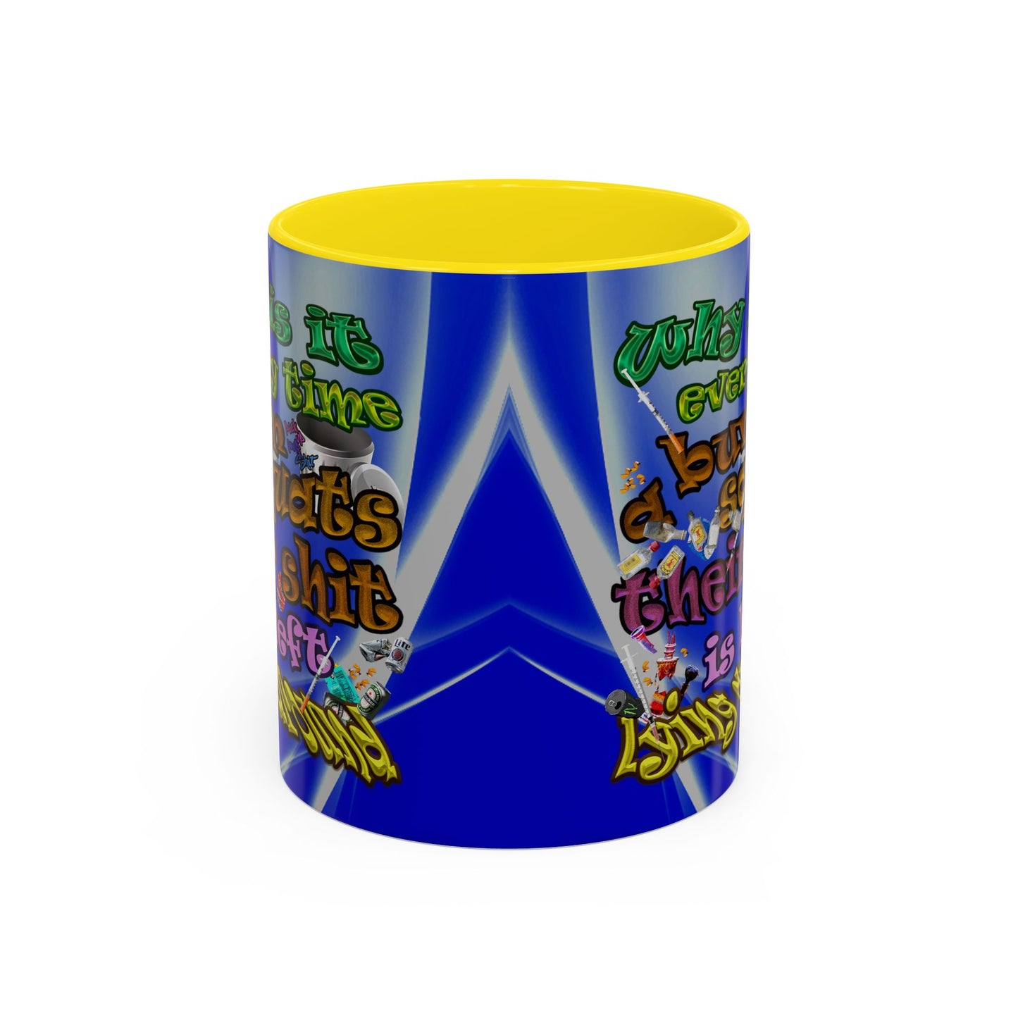 the bum's shit - Accent Mug (blue-white wave)
