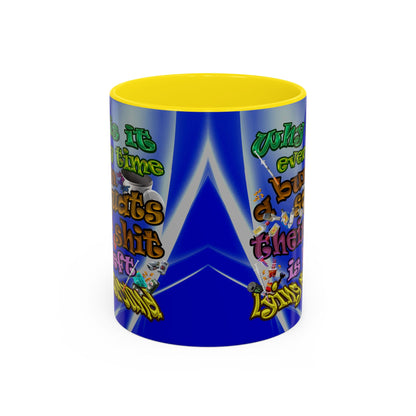 the bum's shit - Accent Mug (blue-white wave)