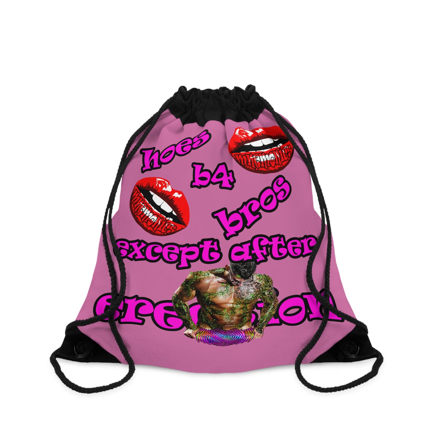 hoes b4 bros - Drawstring Bag (light pink)