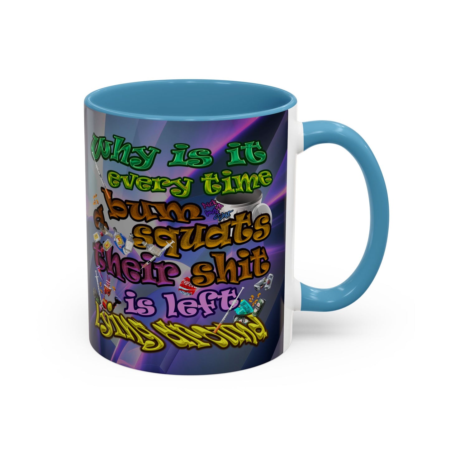 the bum's shit - Accent Mug (grey-pink wave)