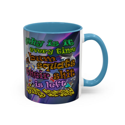 the bum's shit - Accent Mug (grey-pink wave)