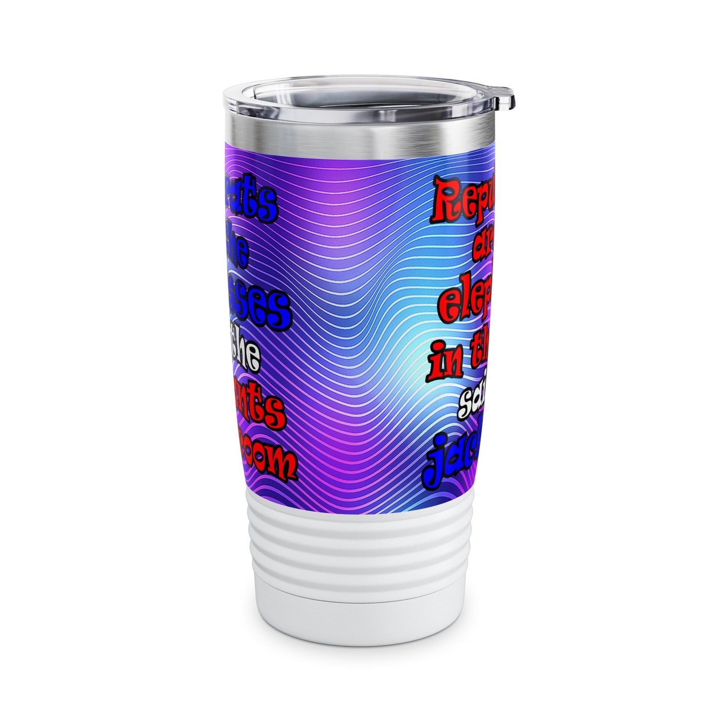 donkeys and elephants - Ringneck Tumbler, 20oz (purple wave)
