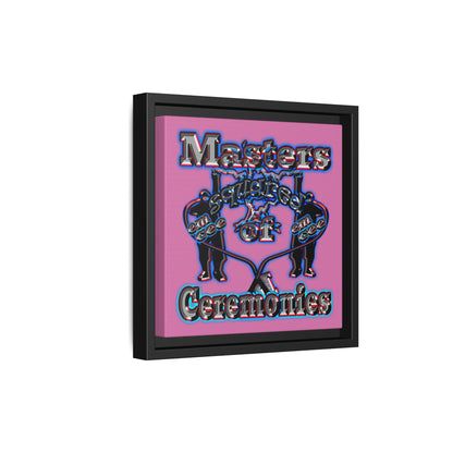 em cee squared - framed canvas art (light pink)