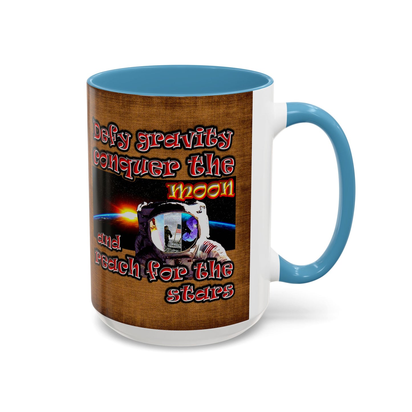 defy conquer reach - Accent Mug (brown papyrus)