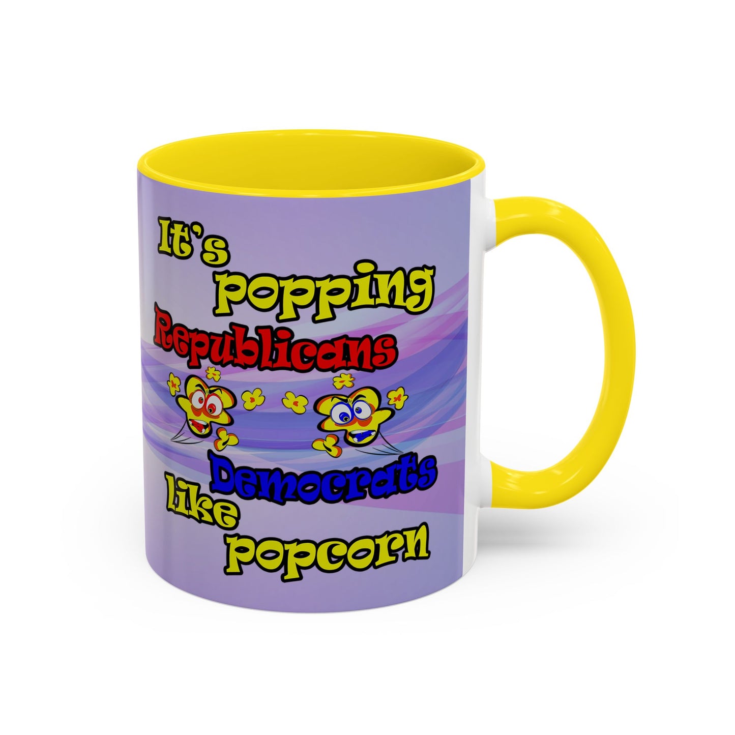 popping like popcorn - Accent Mug (light blue-pink wave)
