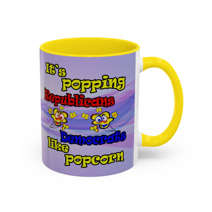 popping like popcorn - Accent Mug (light blue-pink wave)