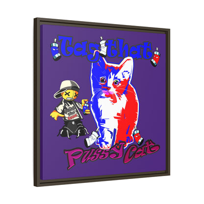 tag that - framed canvas art (purple)