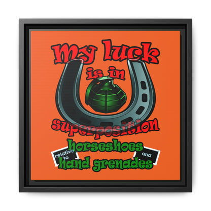 my luck - framed canvas art (orange)