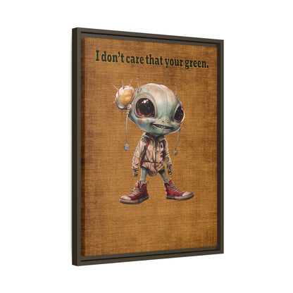 I don't care that your green - framed canvas art (brown papyrus)