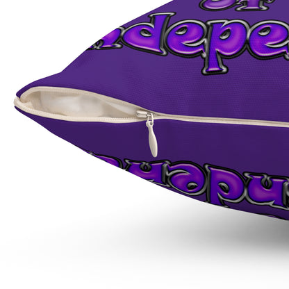 declaration of the independents - Spun Polyester Square Pillow - (purple)