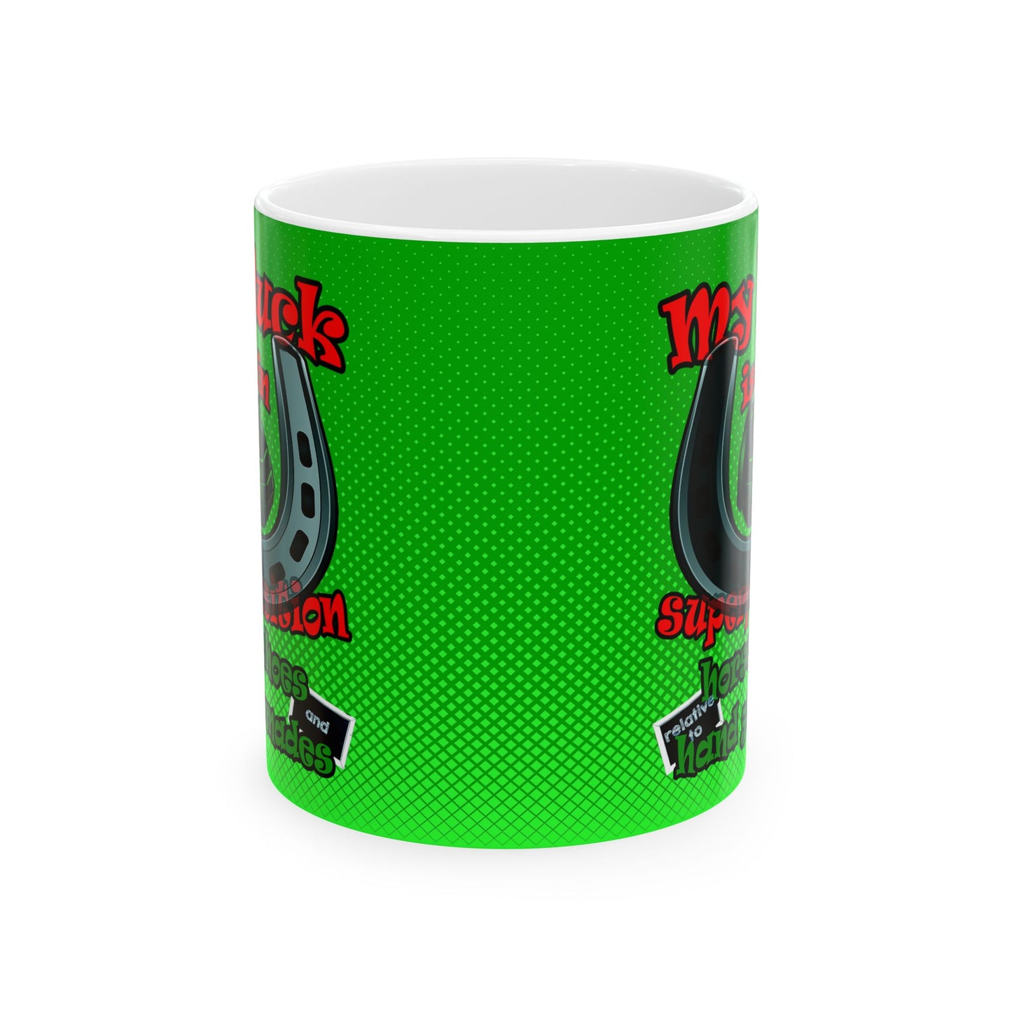 my luck - White Mug (logo green)