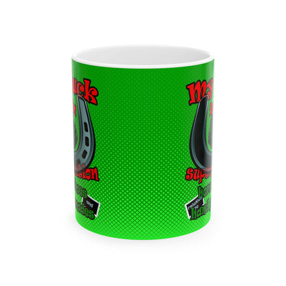 my luck - White Mug (logo green)